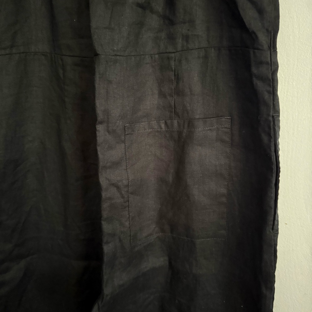 NWT Quince 100% European Linen Square Neck Jumpsuit - Small, Black (NO BELT) - Picture 10 of 12